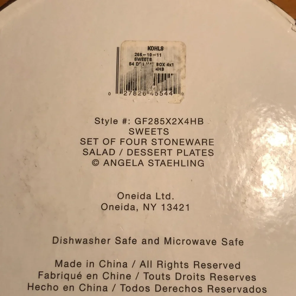 Oneida Angela Staehling Set of Four (4) Sweets Dessert/Salad Plates